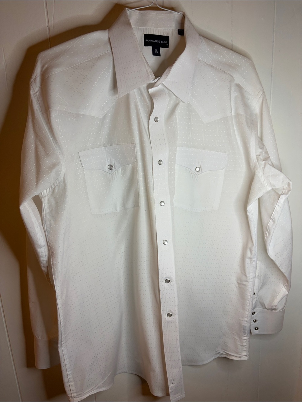 Vintage Panhandle Slim‎ XL White Jacquard Pearl Snap Shirt
